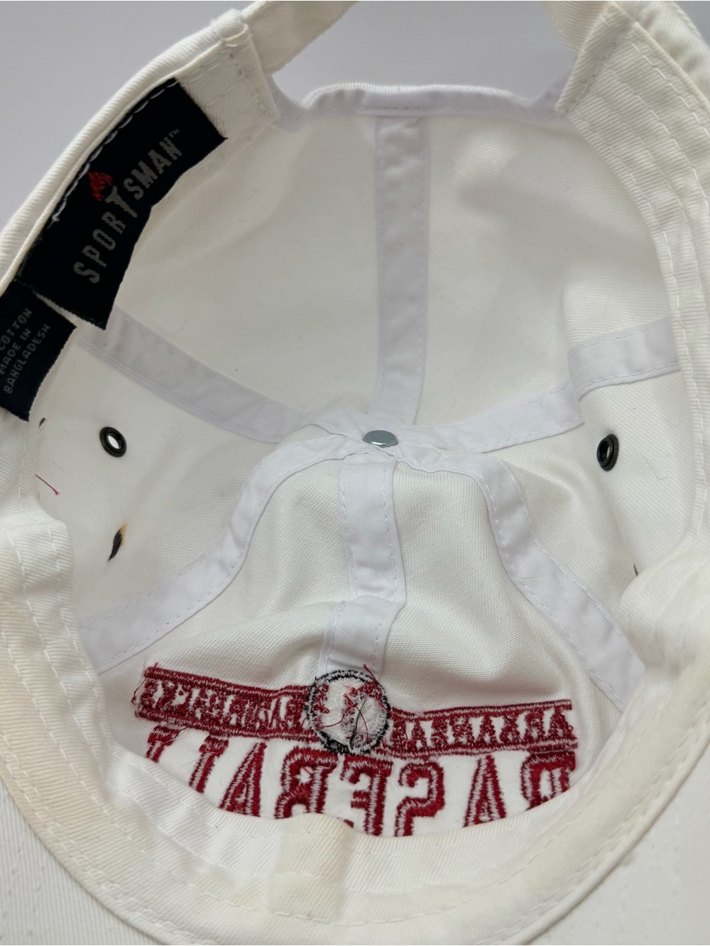 Arkansas Razorbacks Baseball White Cap with Red Embroidery - Picture 7 of 8